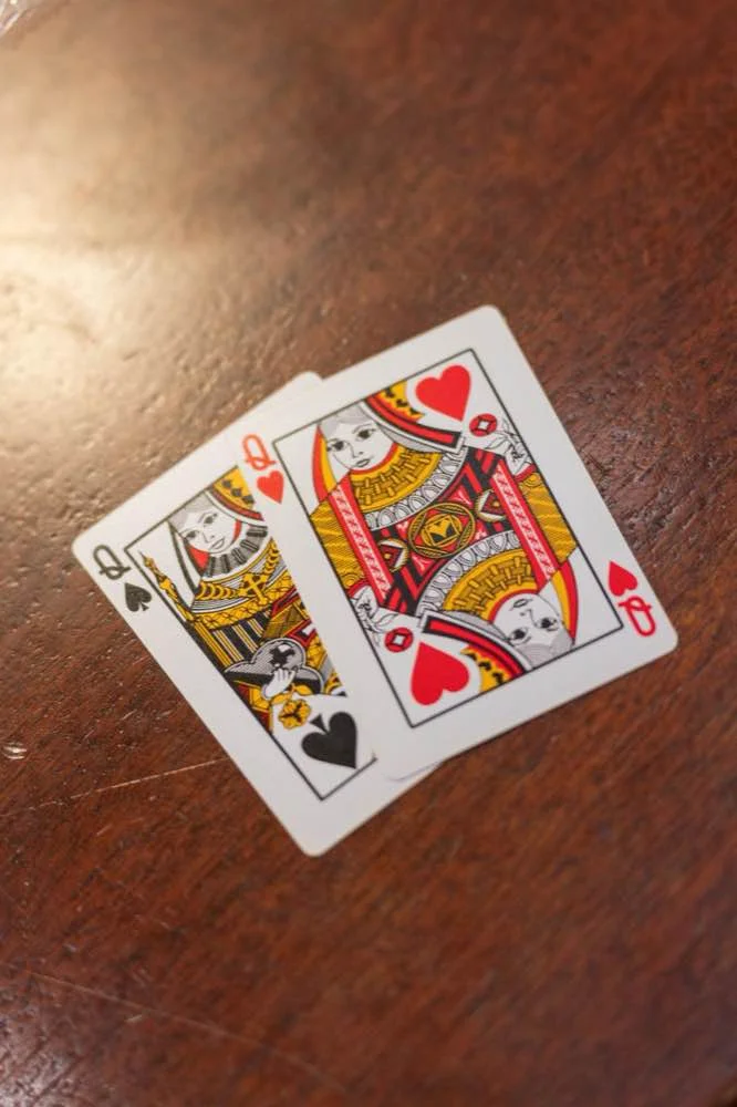 Queen of Hearts playing cards detail